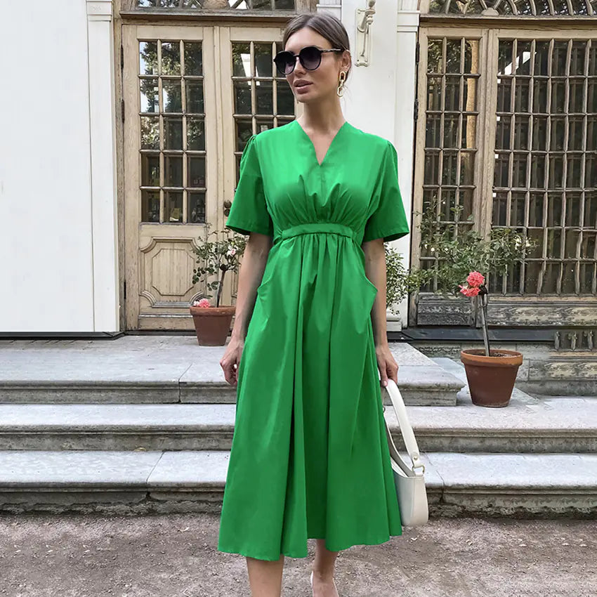 2023 Women's French Style High-Waist A-Line Dress