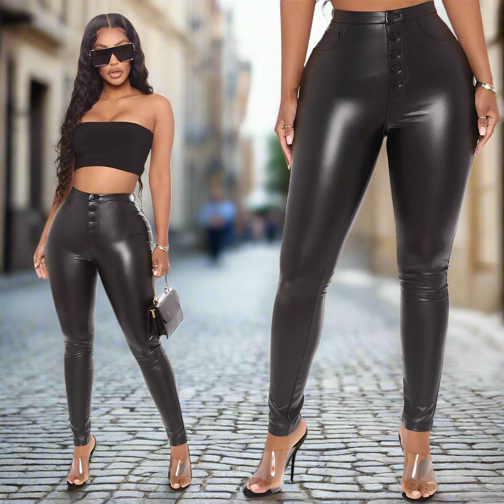 High Waist Tight Fitting Nightclub Trousers for Fall/Winter
