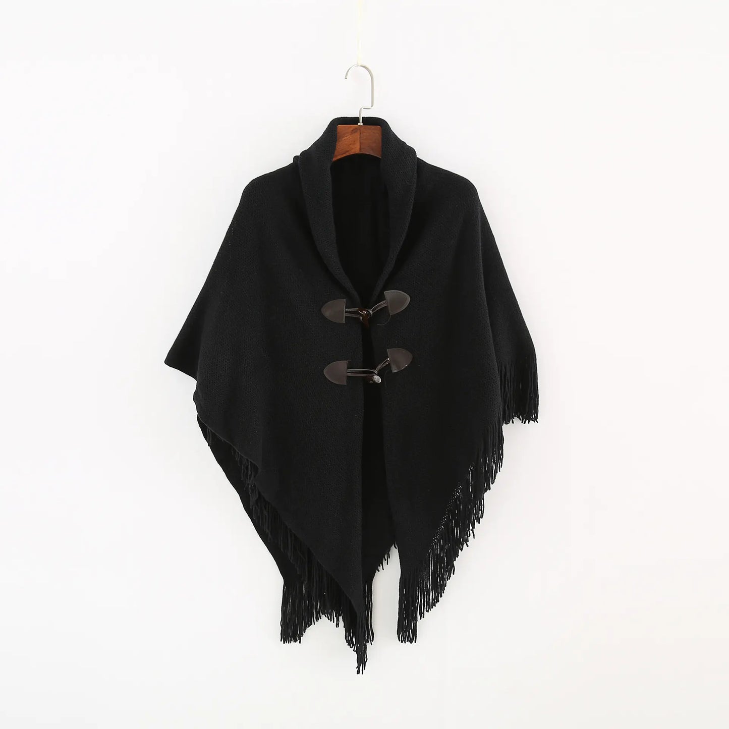 Fashion Button Cardigan with Hooded Cashmere Scarf