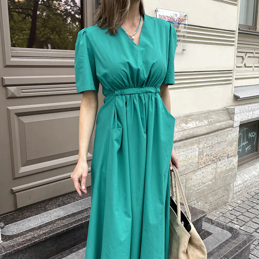 2023 Women's French Style High-Waist A-Line Dress
