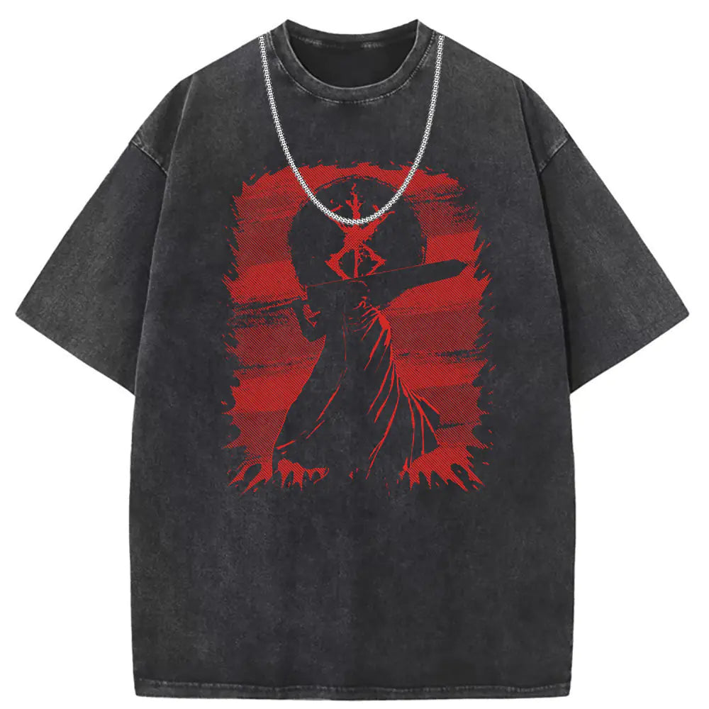 Vintage Distressed Short Sleeve T-Shirt for Couples