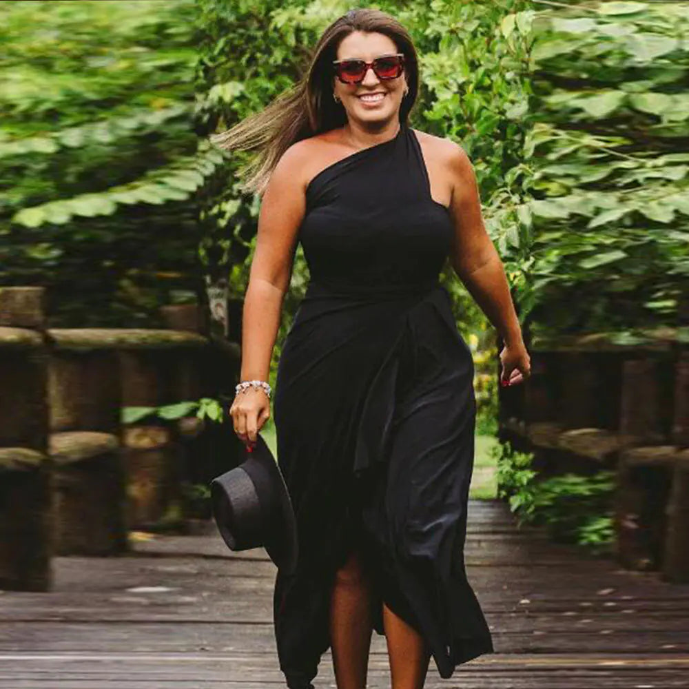 Irregular One-Piece Dress with Versatile Wearing Styles