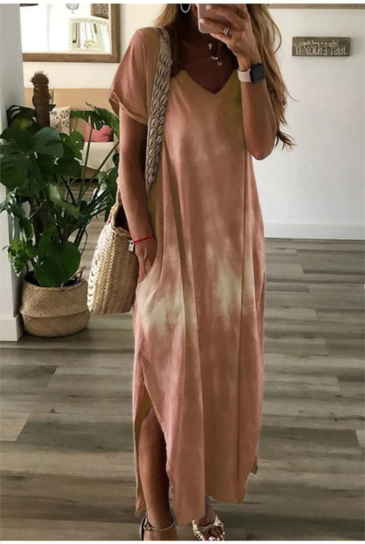 2020 Summer Tie-Dye Dress - Short Sleeve Women's Dress