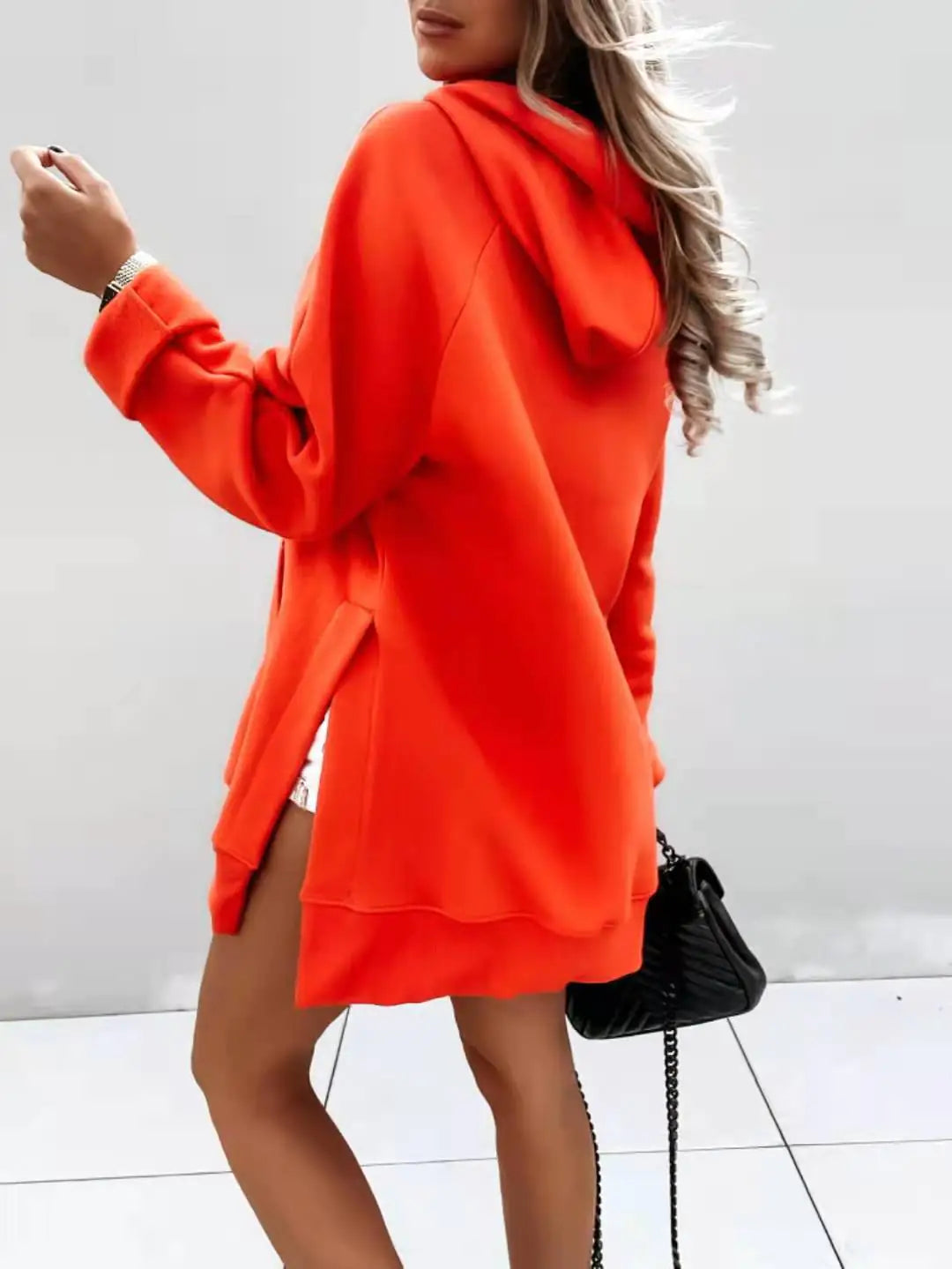 Autumn Long Sleeve Solid Color Hooded Sweater
