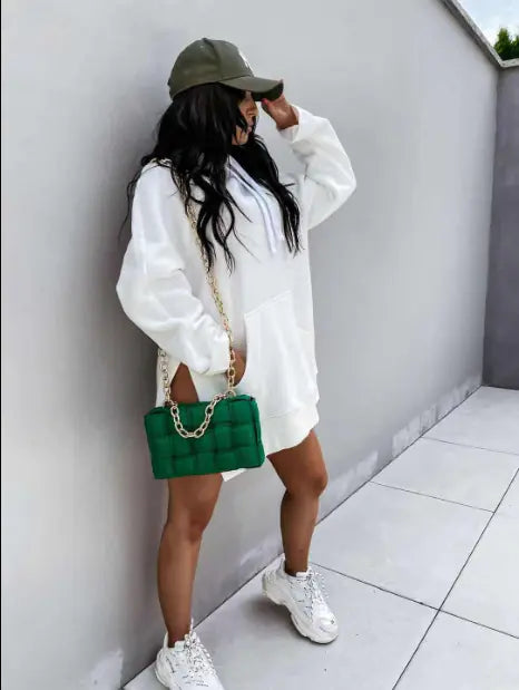Autumn Long Sleeve Solid Color Hooded Sweater