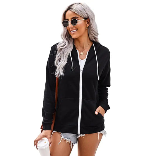 New Solid Color Hooded Sweater for Women in Autumn/Winter