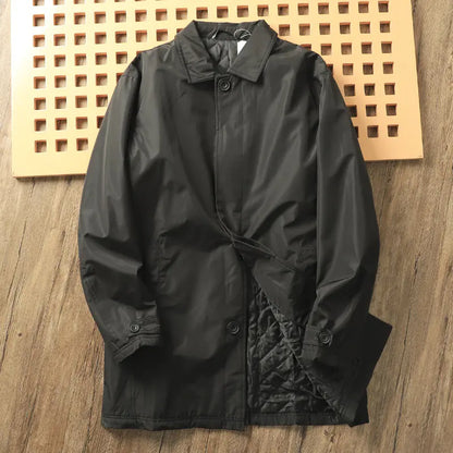 Men's Thick Thermal Quilted Windproof Trench Coat