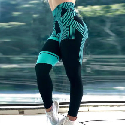 Striped High Waist Fitness Yoga Leggings for Women