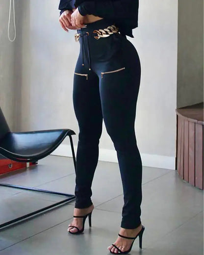 Casual Camouflage Waist Tie Leggings