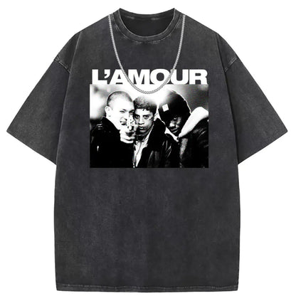 Vintage Distressed Short Sleeve T-Shirt for Couples