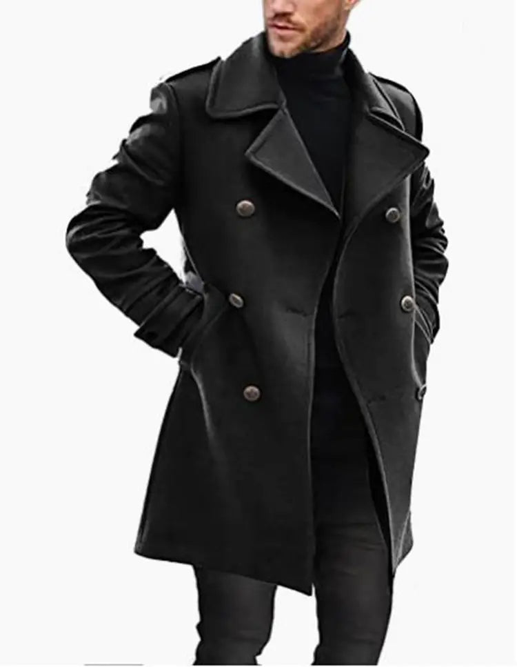 Warm Woolen Men's Padded Coat for Autumn and Winter
