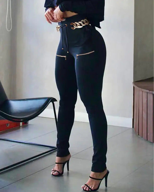 Casual Camouflage Waist Tie Leggings