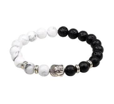 Agate Bead Bracelet, 8mm Natural Stone Yoga Chakra