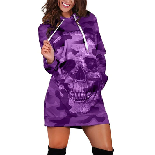 2019 Camouflage Skull Long Sleeve Hoodie for Halloween