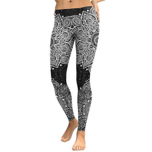 3D Digital Print Glossy Polyester Leggings