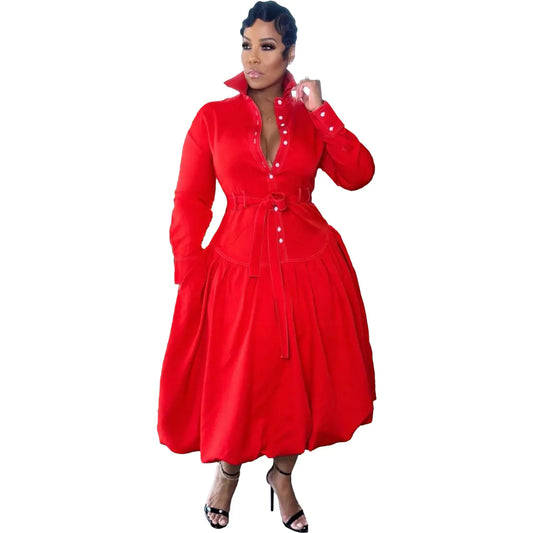 D8606 Women's Fall Suit Style Double Layer Dress