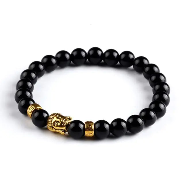 Agate Bead Bracelet, 8mm Natural Stone Yoga Chakra